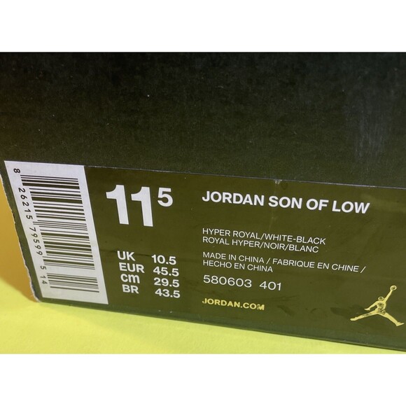 Jordan Son Of Mars Low Hyper Royal Blue 580603-401 Size 11.5 - Picture 7 of 7